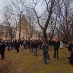 Spontandemo gegenüber der Staatskanzlei